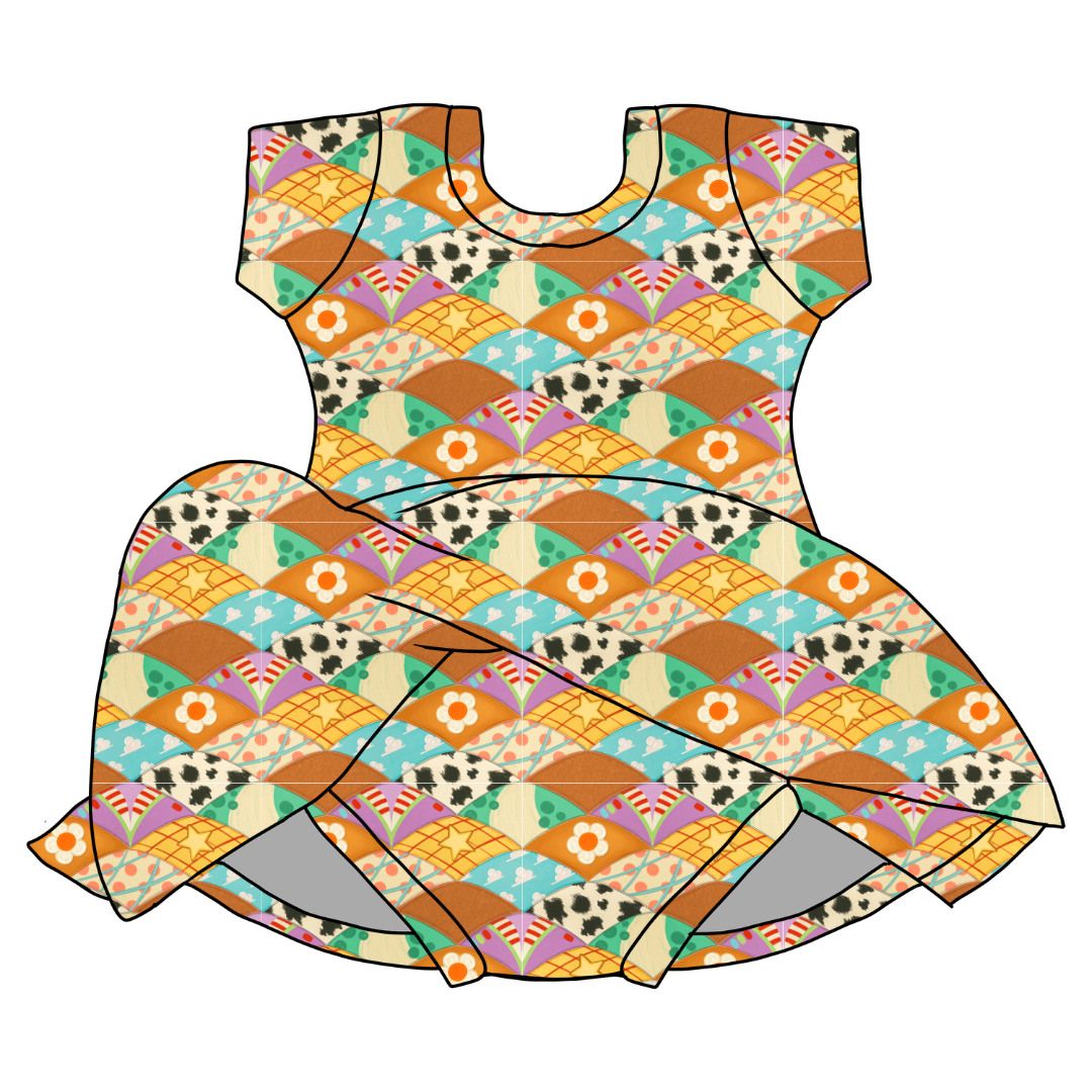 Stitched In Dreams - Chic Short sleeve Skirted Leotard Knit - PRE ORDER
