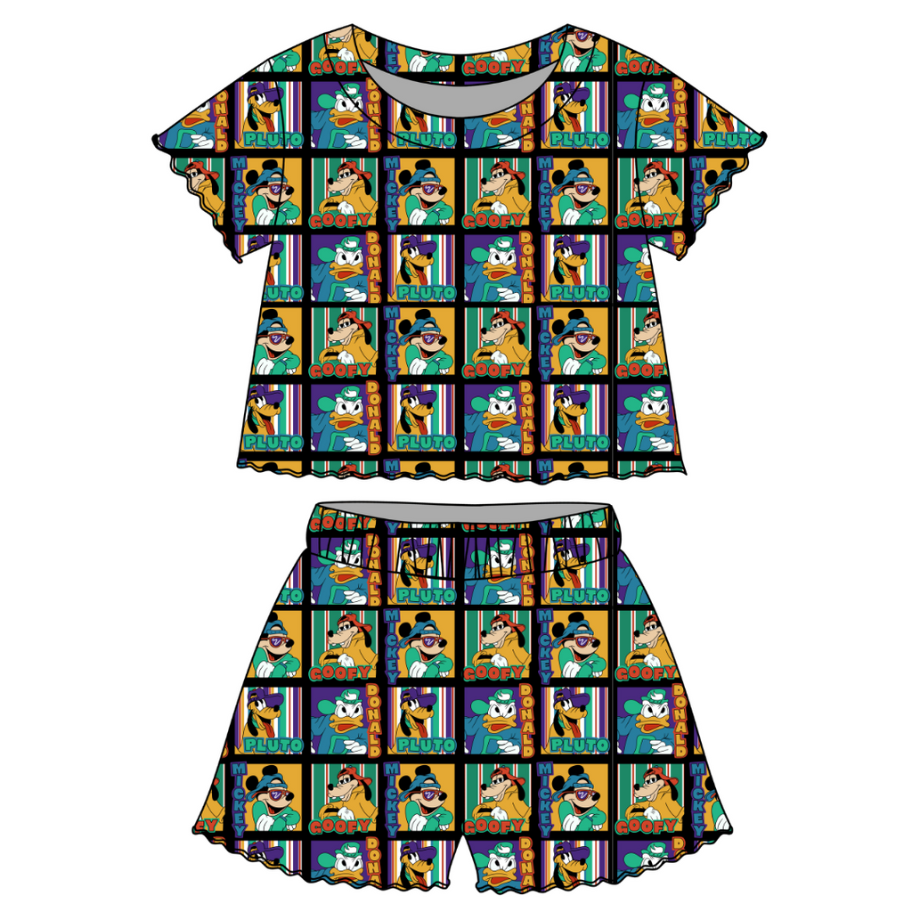 Classic Cool Crew - Orchid Ruffle Short Sleeve Short Set Bamboo - PRE ORDER