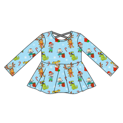 Holiday Parade Gia Long Sleeve Peplum - Knit - Pre Order - Christmas Special