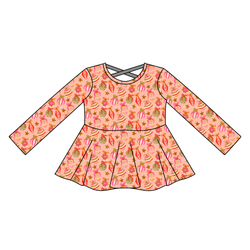 Bubblegum Bells Gia Long Sleeve Peplum - Knit - Pre Order - Christmas Special