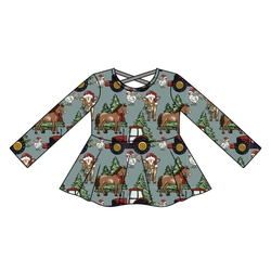 Farmhouse Christmas Gia Long Sleeve Peplum - Knit - Pre Order - Christmas Special