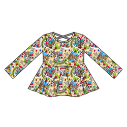 Paws & Claus Gia Long Sleeve Peplum - Knit - Pre Order - Christmas Special