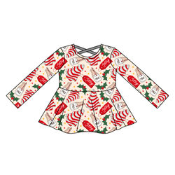 Tree Cakes Gia Long Sleeve Peplum - Knit - Pre Order - Christmas Special