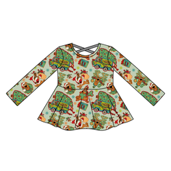 Christmas Mystery Gia Long Sleeve Peplum - Knit - Pre Order - Christmas Special