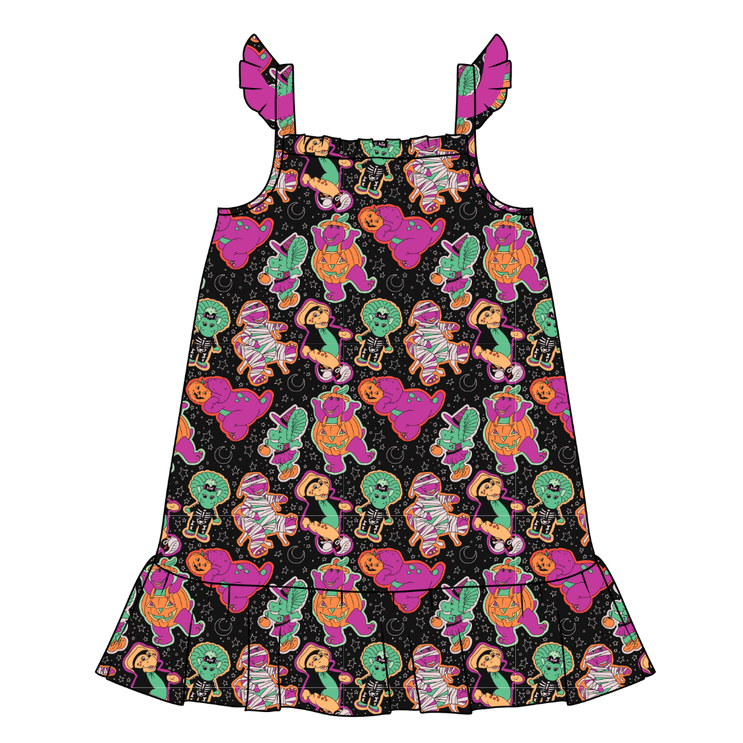 Dino Boo Bash Honey Bamboo Sleeveless Nightgown - PRE ORDER