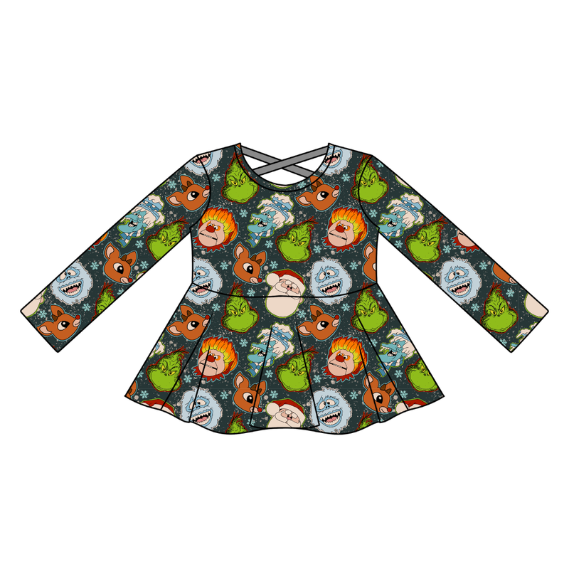 Classic Christmas Mischief Gia Long Sleeve Peplum - Knit - Pre Order - Christmas Special