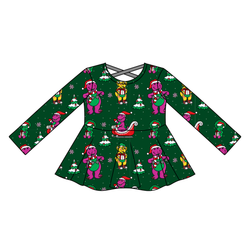 Dino Days of Christmas Gia Long Sleeve Peplum - Knit - Pre Order - Christmas Special