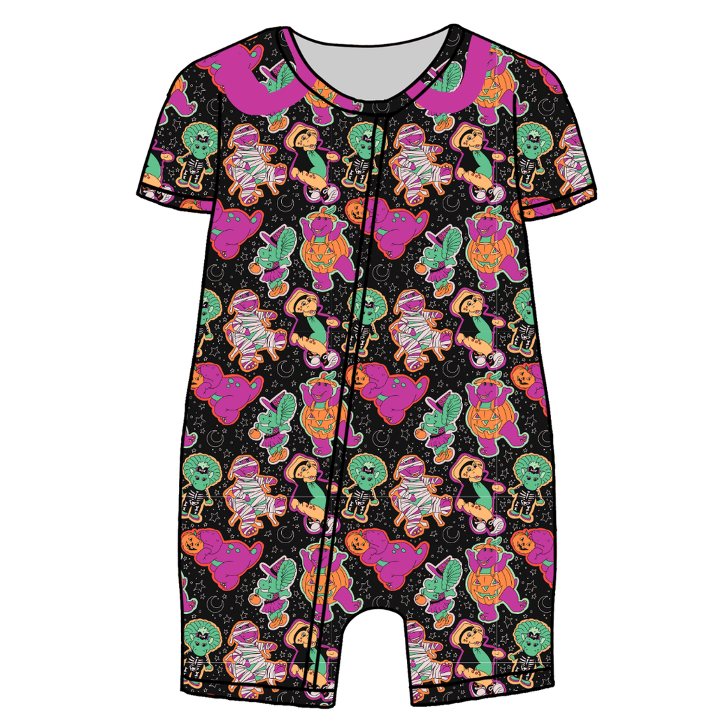 Dino Boo Bash Bliss Short Sleeve Zippy Bamboo - PRE ORDER