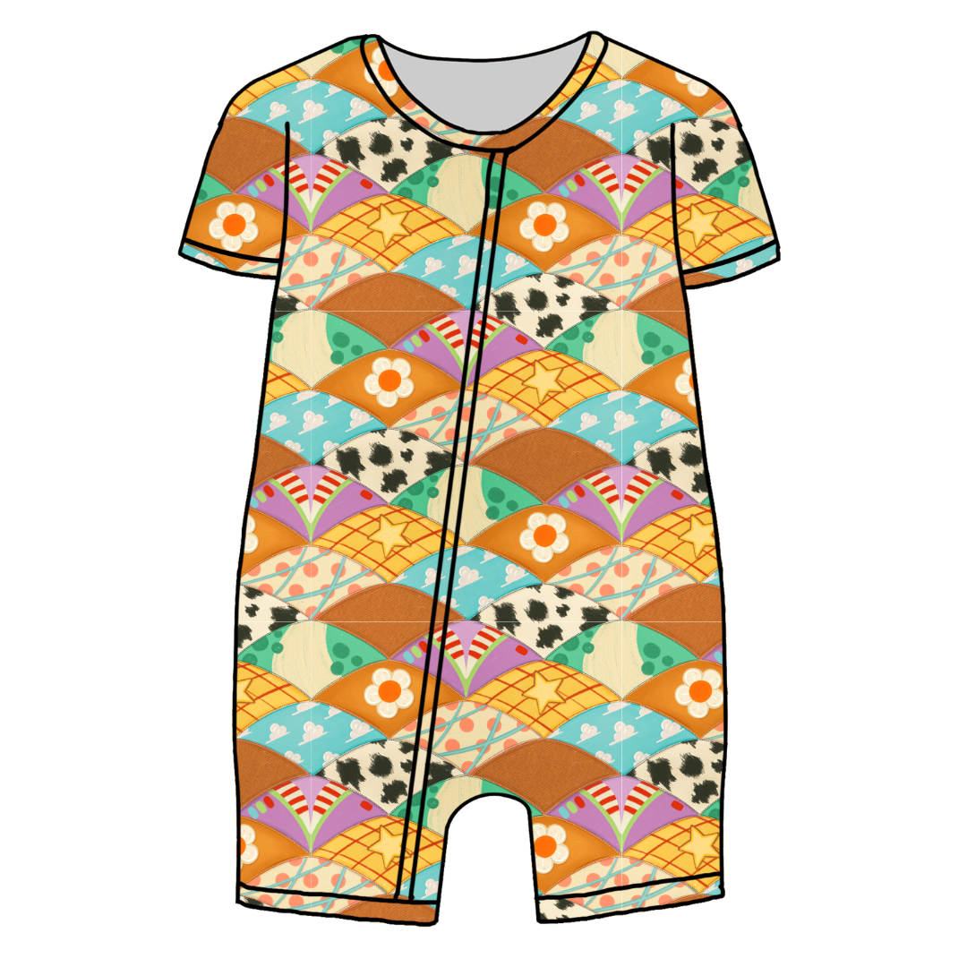 stitched in dreams Bliss Short Sleeve Zippy Bamboo - PRE ORDER