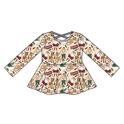 Red Nose Gia Long Sleeve Peplum - Knit - Pre Order - Christmas Special
