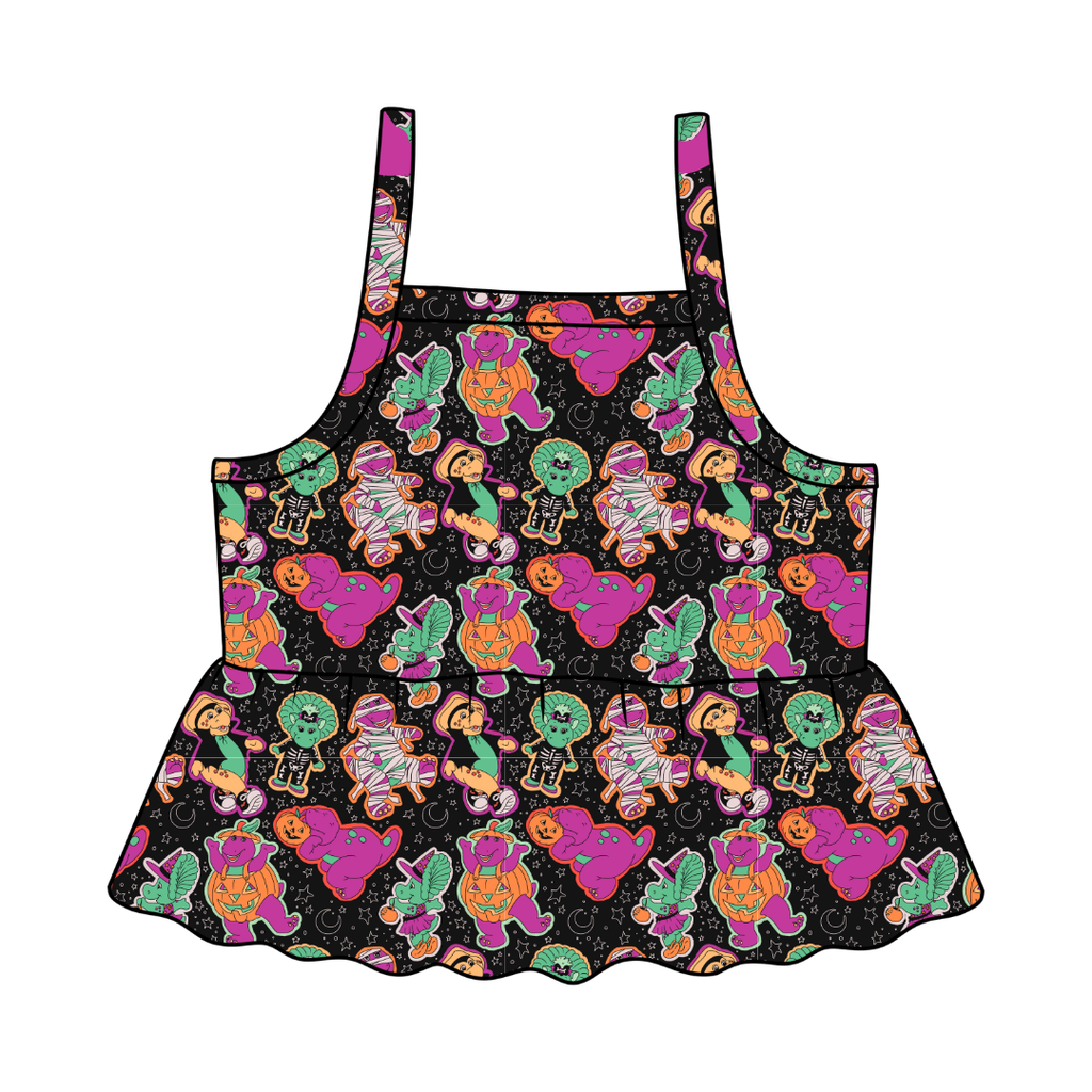 Dino Boo Bash - Tootsie Peplum Tank Knit - PRE ORDER
