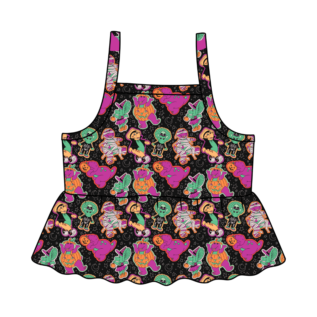 Dino Boo Bash - Tootsie Peplum Tank Knit - PRE ORDER