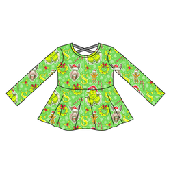 Swamp Bells Gia Long Sleeve Peplum - Knit - Pre Order - Christmas Special