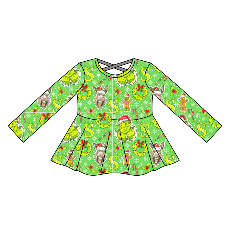 Swamp Bells Gia Long Sleeve Peplum - Knit - Pre Order - Christmas Special