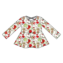Mistle Toe & Mischief Gia Long Sleeve Peplum - Knit - Pre Order - Christmas Special