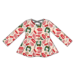 World's Best Elf Gia Long Sleeve Peplum - Knit - Pre Order - Christmas Special