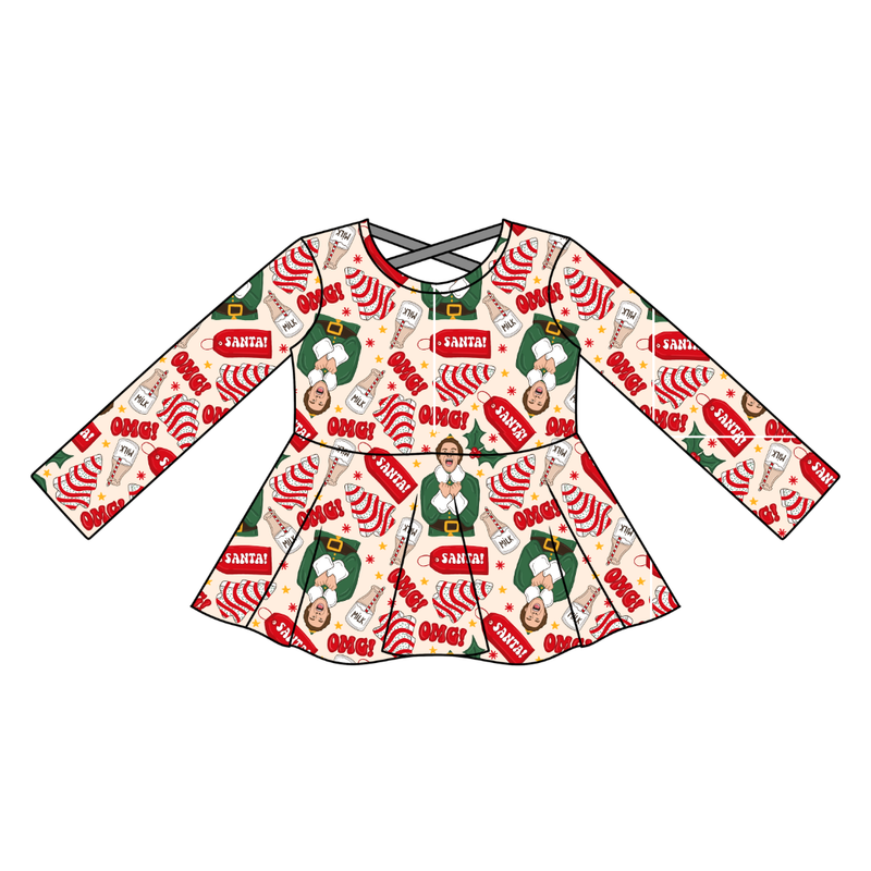 World's Best Elf Gia Long Sleeve Peplum - Knit - Pre Order - Christmas Special