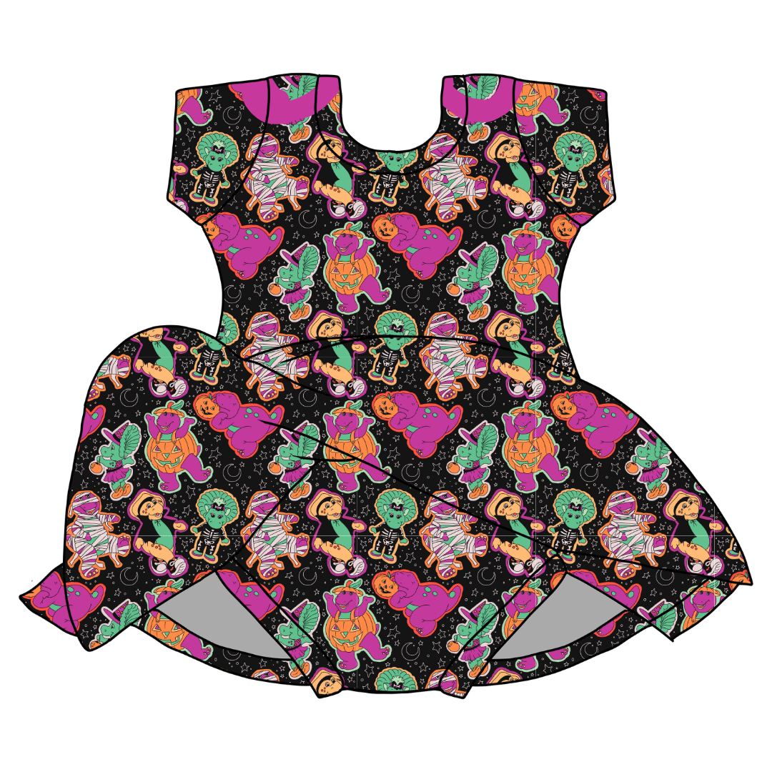 Dino Boo Bash Charming Short Sleeve Skirted Leotard - PRE ORDER