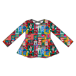 Jolly Patchwork Gia Long Sleeve Peplum - Knit - Pre Order - Christmas Special