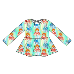 Too Much Christmas Gia Long Sleeve Peplum - Knit - Pre Order - Christmas Special
