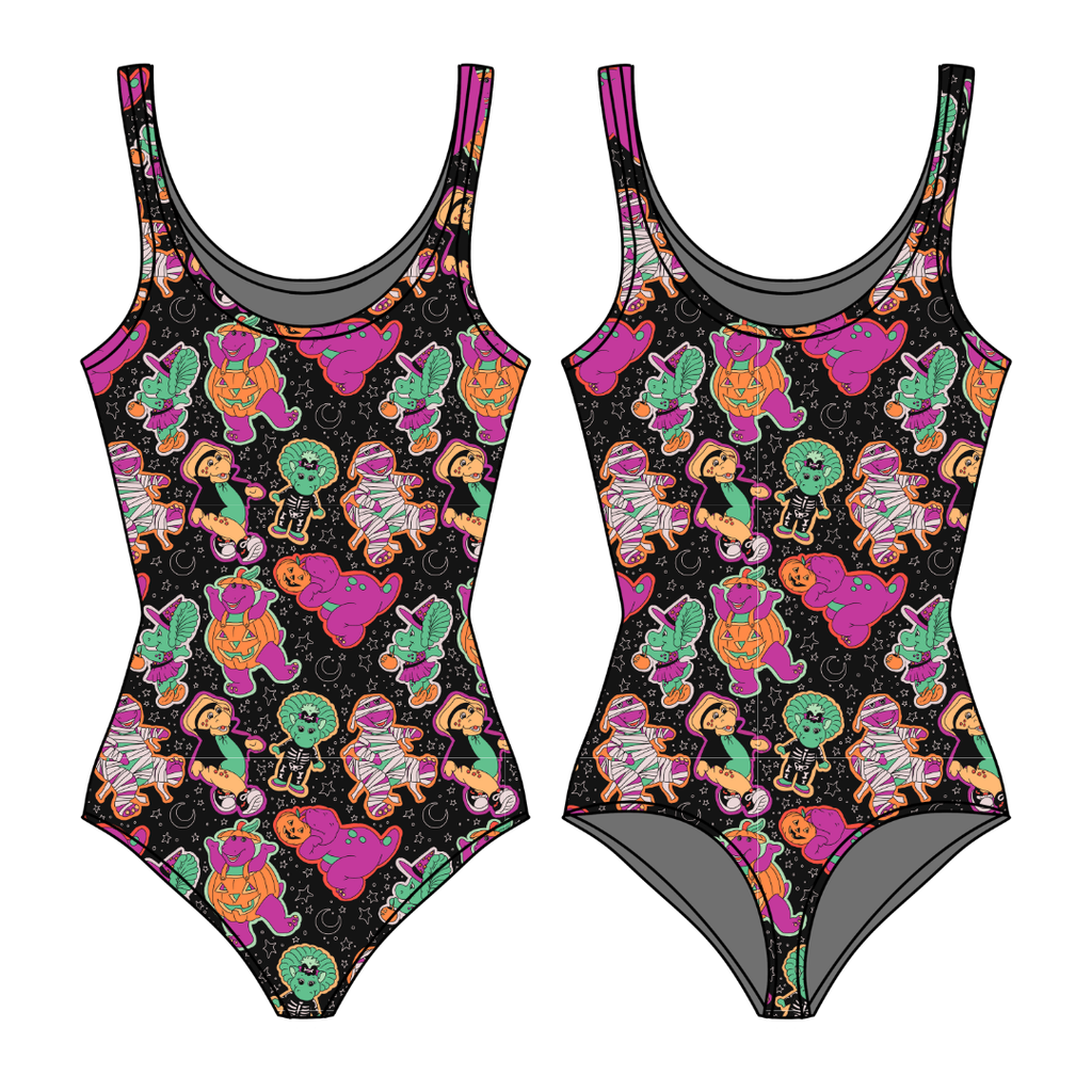 Dino Boo Bash Sapphire Women's Bamboo Leotard - Pre Order