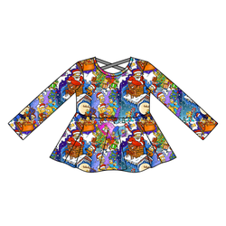 D oh Holy Night Gia Long Sleeve Peplum - Knit - Pre Order - Christmas Special
