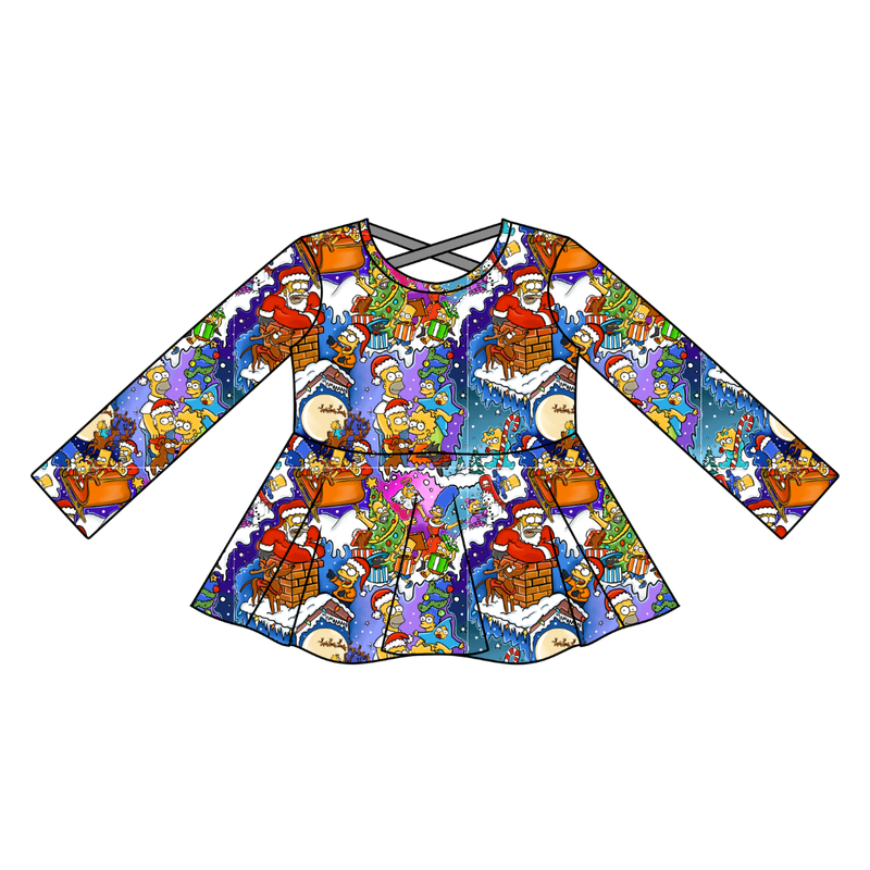 D oh Holy Night Gia Long Sleeve Peplum - Knit - Pre Order - Christmas Special