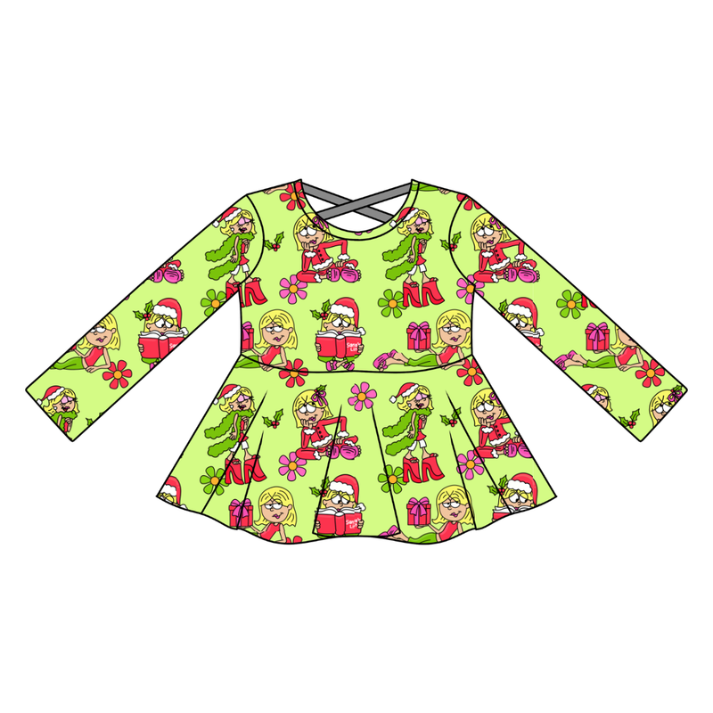 Merry Girl Era Gia Long Sleeve Peplum - Knit - Pre Order - Christmas Special