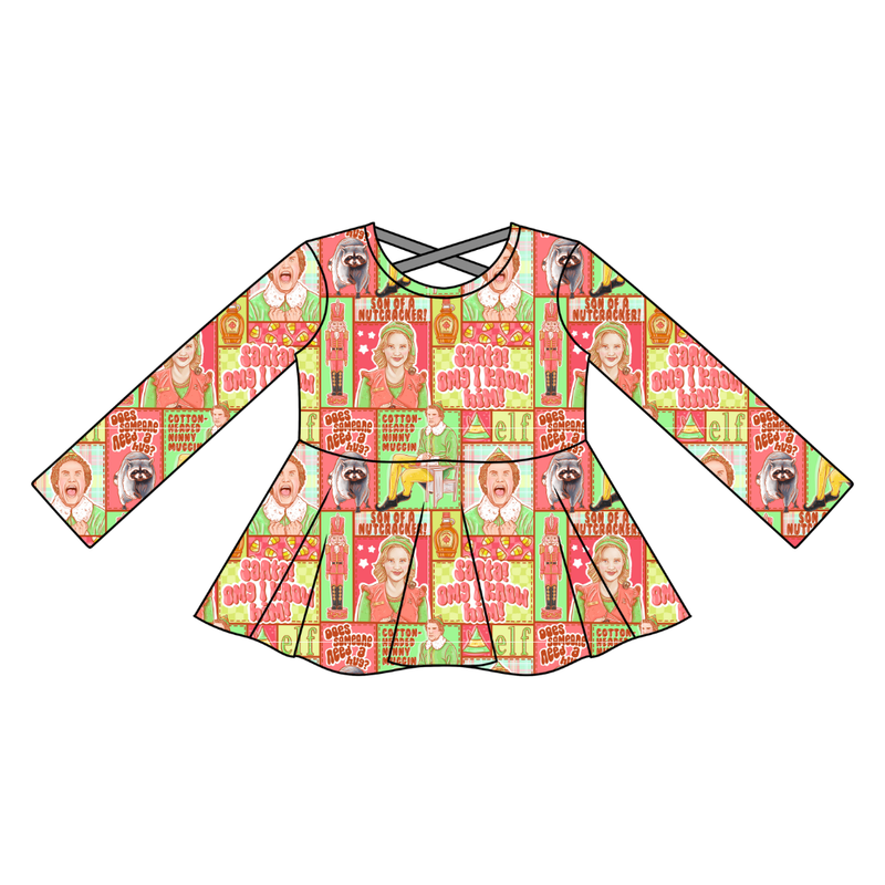Someone Needs a Hug Gia Long Sleeve Peplum - Knit - Pre Order - Christmas Special