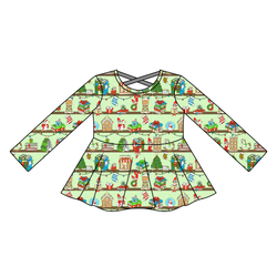 Holiday Hide & Seek Gia Long Sleeve Peplum - Knit - Pre Order - Christmas Special