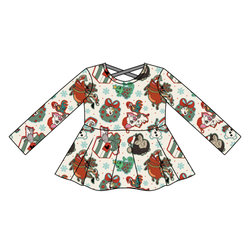 Christmas Sidekicks Gia Long Sleeve Peplum - Knit - Pre Order - Christmas Special