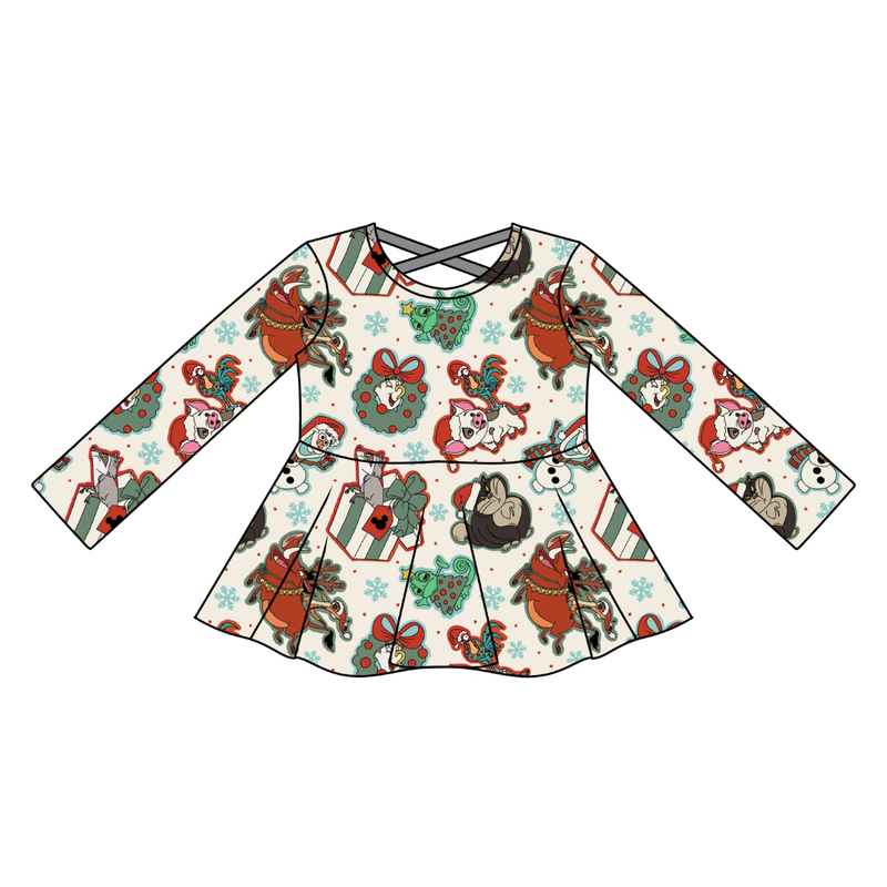 Christmas Sidekicks Gia Long Sleeve Peplum - Knit - Pre Order - Christmas Special