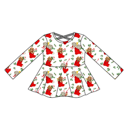 Under the Tree Gia Long Sleeve Peplum - Knit - Pre Order - Christmas Special