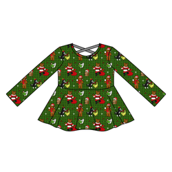 Cozy Cabin Christmas Gia Long Sleeve Peplum - Knit - Pre Order - Christmas Special