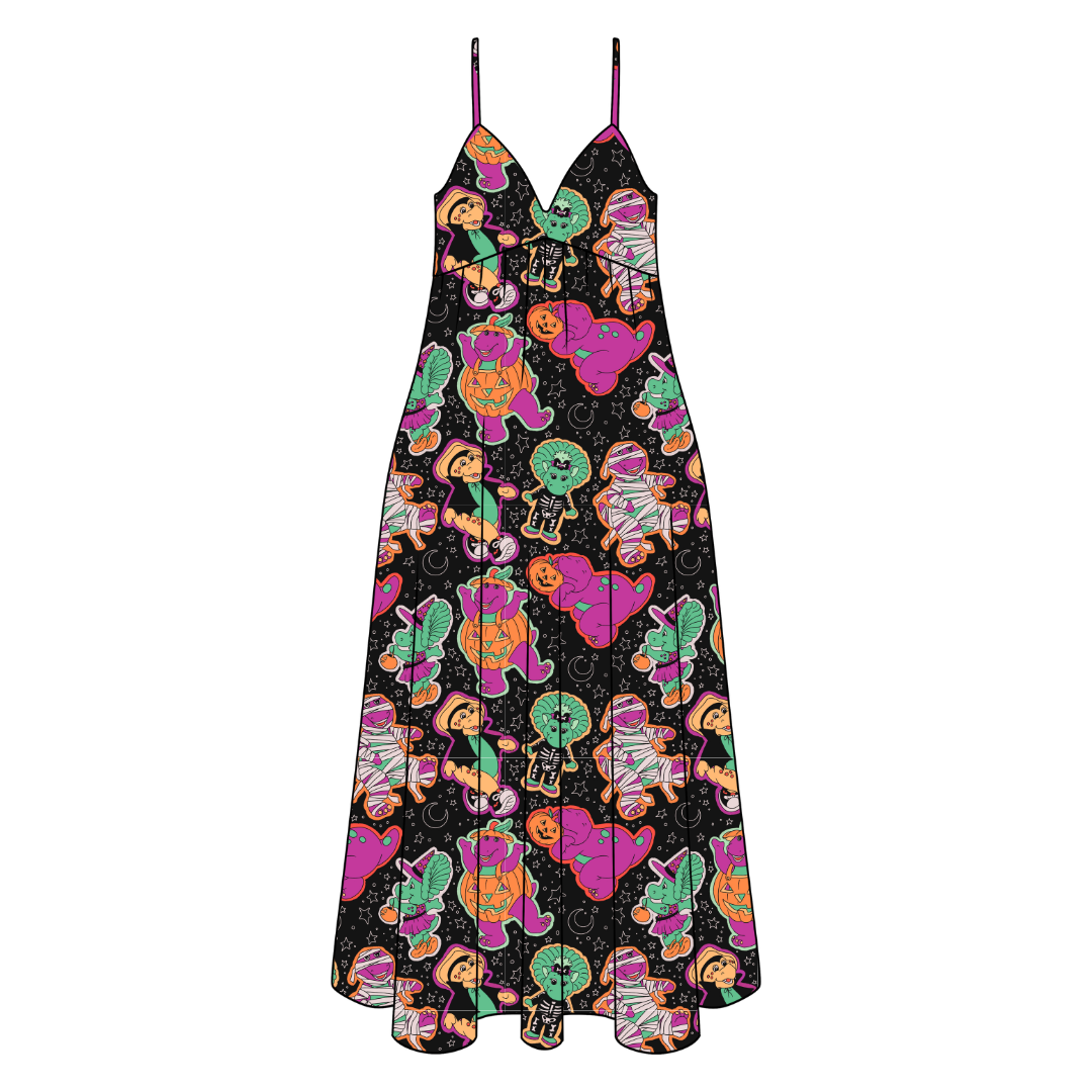 Dino Boo Bash Harper Women's Low Back Dress Bamboo - Pre Order