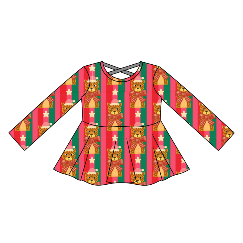 Festive & Fierce Gia Long Sleeve Peplum - Knit - Pre Order - Christmas Special