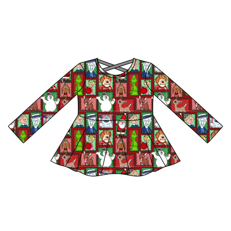 Christmas through the Years Gia Long Sleeve Peplum - Knit - Pre Order - Christmas Special