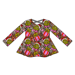 Pretty Mean Christmas Gia Long Sleeve Peplum - Knit - Pre Order - Christmas Special