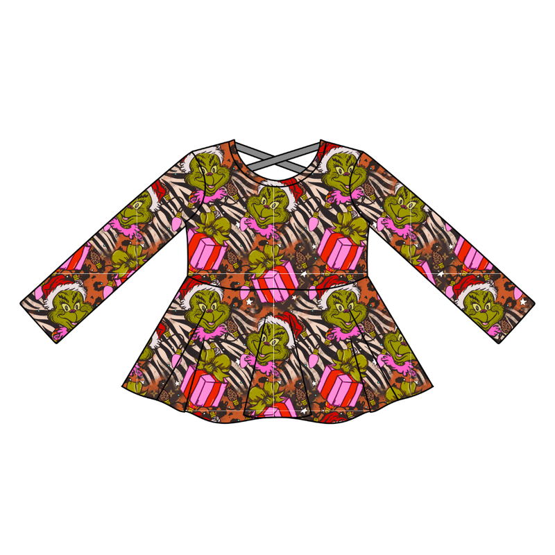 Pretty Mean Christmas Gia Long Sleeve Peplum - Knit - Pre Order - Christmas Special
