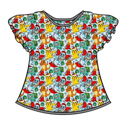 Gotta Catch Christmas Wynn Flutter Sleeve Top - Bamboo - Pre Order - Christmas Special