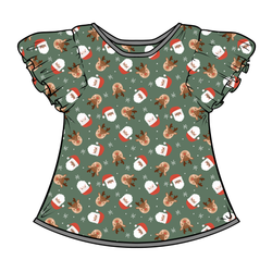 Sleigh Bell Dreams Wynn Flutter Sleeve Top - Bamboo - Pre Order - Christmas Special