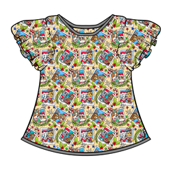 Paws & Claus Wynn Flutter Sleeve Top - Bamboo - Pre Order - Christmas Special