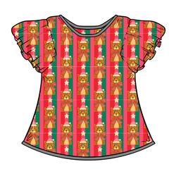 Festive & Fierce Wynn Flutter Sleeve Top - Bamboo - Pre Order - Christmas Special