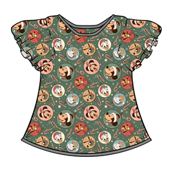Main St Magic Wynn Flutter Sleeve Top - Bamboo - Pre Order - Christmas Special
