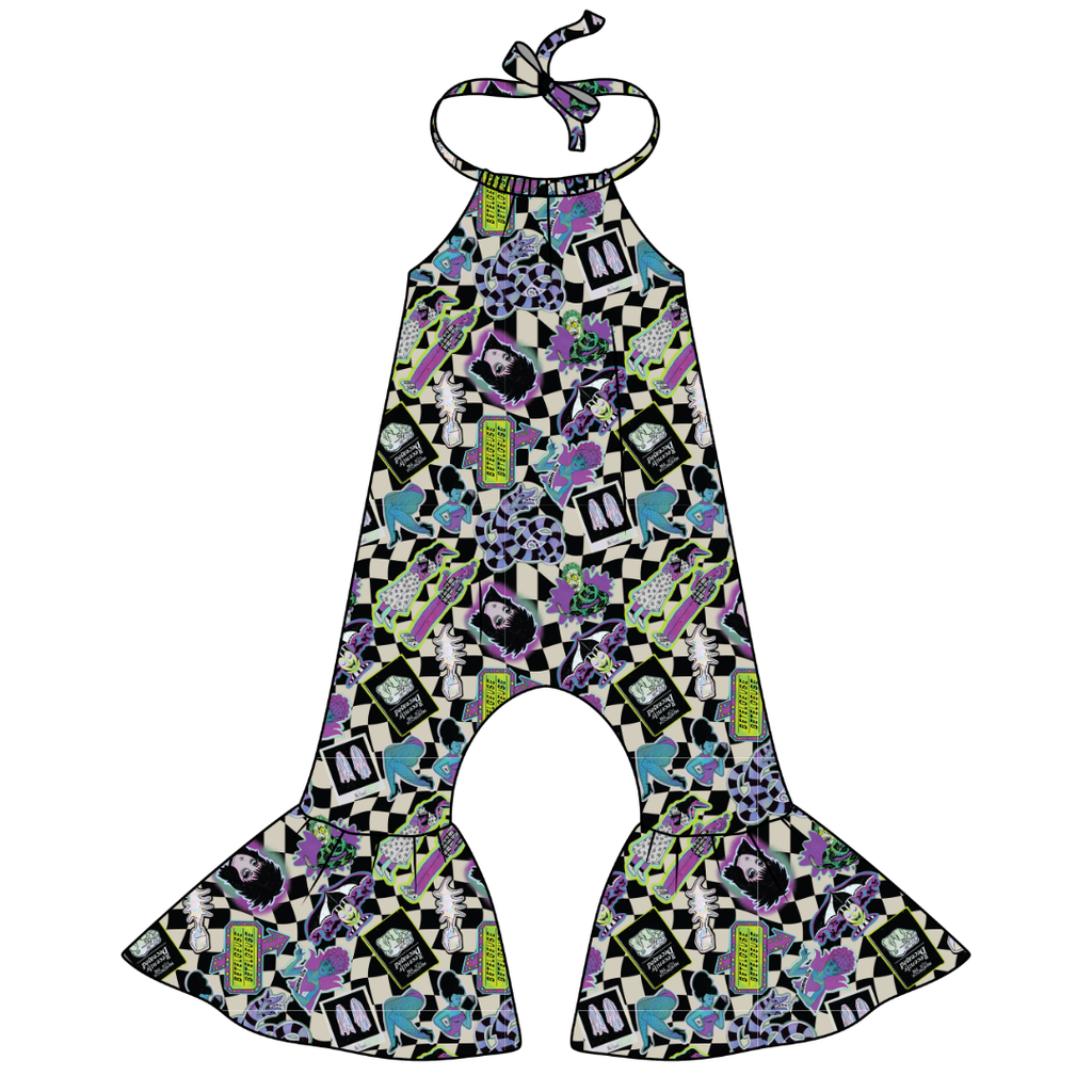 Strange - Stardust Bellbottom Halter Romper Knit - PRE ORDER