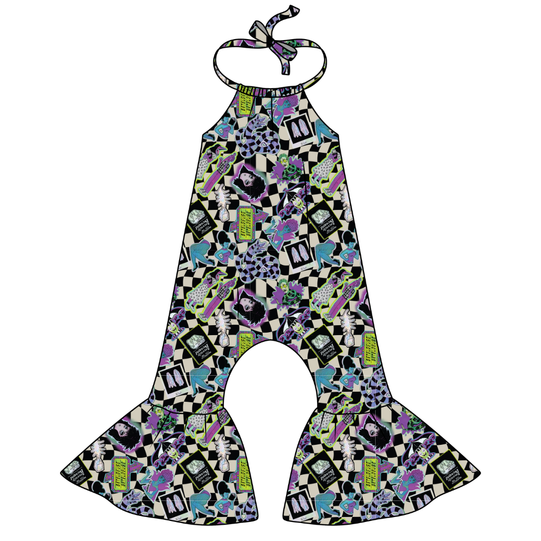 Strange - Stardust Bellbottom Halter Romper Knit - PRE ORDER