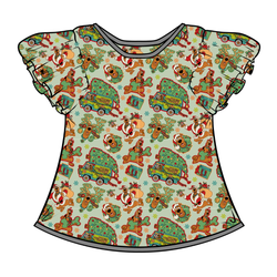 Christmas Mystery Wynn Flutter Sleeve Top - Bamboo - Pre Order - Christmas Special