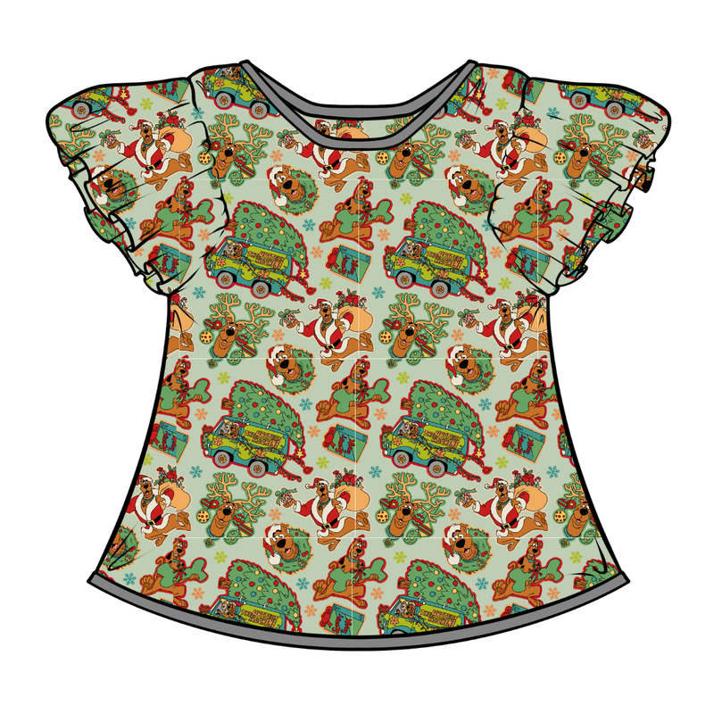 Christmas Mystery Wynn Flutter Sleeve Top - Bamboo - Pre Order - Christmas Special