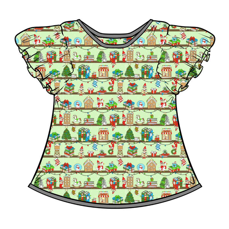 Holiday Hide & Seek Wynn Flutter Sleeve Top - Bamboo - Pre Order - Christmas Special