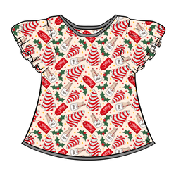 Tree Cakes Wynn Flutter Sleeve Top - Bamboo - Pre Order - Christmas Special